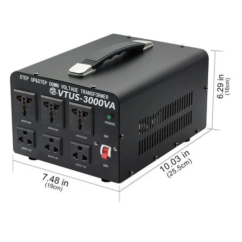 High Power 3000 Watt Voltage Transformer Converter For Home Use Plug And Play Step Up 110 120 To 220 240 And Step Down 220 240 To 110 120 with outlets