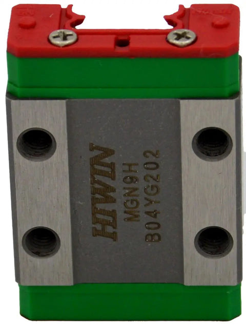 Front view of MGN9H Miniature Linear Guideway High Precision Stainless Steel Block C with Very Light Preload.