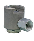 Heavy Duty Giant Button Head Grease Coupler For Seven Eighths Inch Button Head Fittings, 4000 PSI Max, Silver, side view.