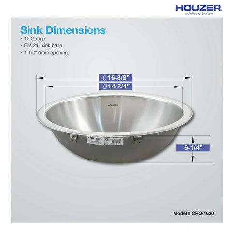 Opus 16 Inch Undermount Stainless Steel Bathroom Sink With Overflow Drain Assembly, oval bowl and dimensions diagram