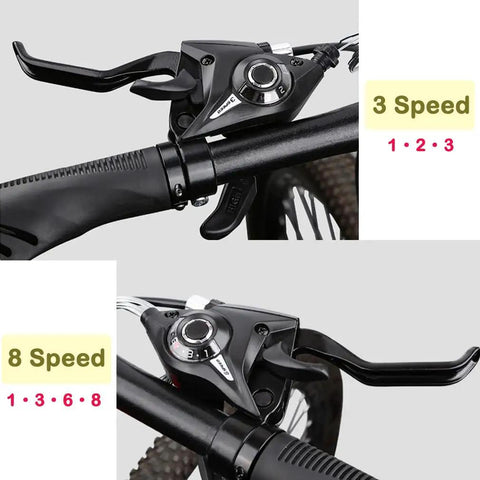 Three By Seven Or Three By Eight Speed Bike Shifters And Brake Levers With Gear Indicator And Included Cables for mountain and road bikes