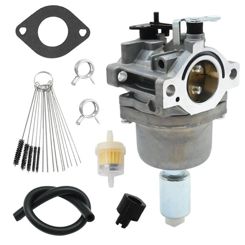 Carburetor Replacement Kit For Briggs And Stratton Intek Engines 14.5HP Through 21HP with gasket, fuel line, and brushes.