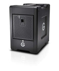 Heavy Duty 72TB Thunderbolt 3 Raid Drive Array With Four High Capacity Drives Built For Next Level 4K And 8K Editing Sessions Inside A Road Ready Transportable Chassis, matte black finish.