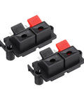 Two Way Spring Terminal Clip Push Release Connector Plate Jack Socket For Speaker Terminal Strip Block Jointing Clamp Test Clip 2Pcs Red Black