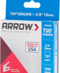Box of Heavy Duty Staples Built For Tough Jobs 3/8-Inch Leg, 3/8-Inch Crown, 1250-Pack with Arrow branding.
