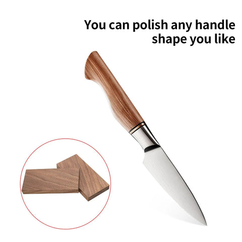 Knife handle crafted with Two Pack Walnut Wood Knife Handle Blanks Square Turning Blanks For DIY Tools And Instrument Making.