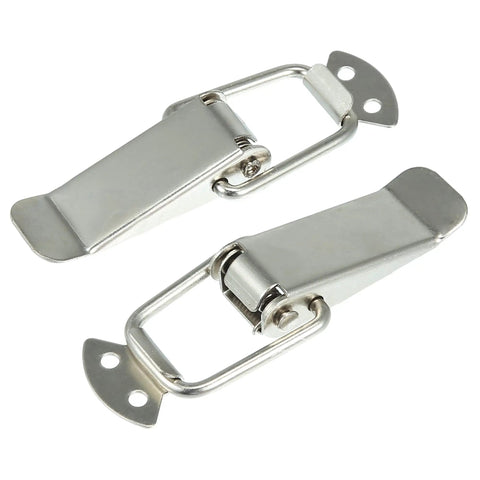 Universal Car Bumper Security Hooks With Quick Release Locks For Trunk And Fender Panels, Easy Install, Durable Silver Tone 105x33mm, 2 Pack