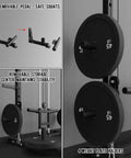 Heavy Duty Power Rack And Cable System For Home Gym Workout Gear Built Damn Tough showing removable pedal and weight plate holders.