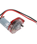 Heavy Duty RC Gearbox With 050 50T Steel Motor For RC Cars with transparent cover and red casing wires visible