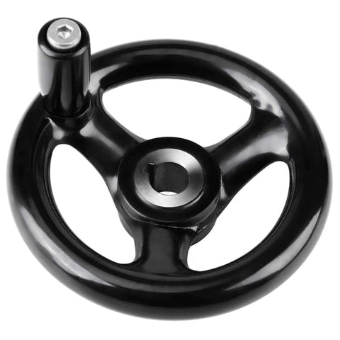 2 Pack 3 Spoke Hand Wheel With Revolving Handle, 100mm Pro Grade Engineered Plastic Round Hand Wheel For Lathe And Milling Machines