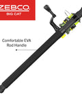 Heavy Duty Big Cat Spinning Reel And Rod Combo For Catfish And Freshwater Anglers showing comfortable EVA rod handle