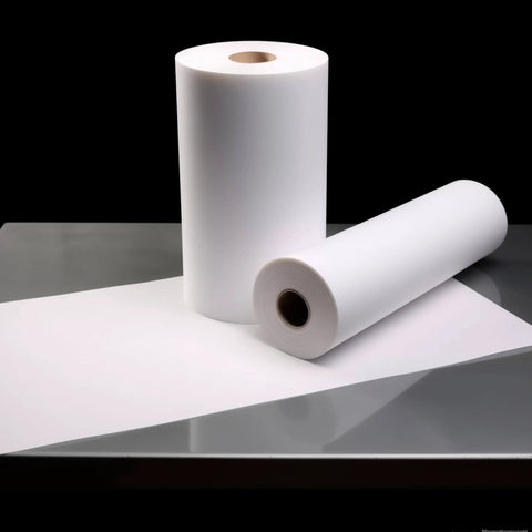 Terpene-Resistant PTFE Roll For Chef-Grade Kitchens And Lab-Precision Extractions, showcasing two rolls on a reflective surface.