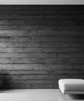 Dark Charcoal Reactive Wood Stain For Interior Cabinetry Hardwood Floors And Reclaimed Timber used on wall for a rustic look.