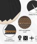 Black Corrugated Cardboard Sheets 37x26 Inches 50 Pack E Flute Thick 3 32 Inch Made In USA showing layers and cutting ease.