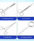 Pro Grade Dissection Kit For Biology Lab And Anatomy Studies With Stainless Steel Scalpel Handle And Blades 38 Piece Set Ideal For Medical And Vet Students Portable Lab Gear For Home Classroom Or Travel, 5.6-inch scissors and 3.5-inch magnifier