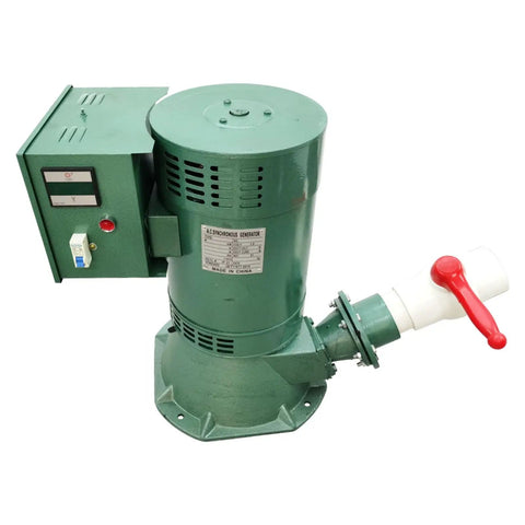 5 kW Hydroelectric Generator For Off Grid Power 220 Volt 60 Hz Single Phase Water Turbine, green unit with controls