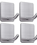 Heavy Duty Adhesive Towel Hooks 4 Pack Stainless Steel Self Adhesive Wall Hangers for Bathroom Kitchen and Home