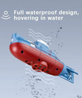Mini RC Submarine Remote Control Boat With 360 Degree Rotation And Precise 6 Channel Control Electronic Water Toy floating in water