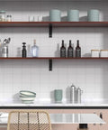 Heavy-Duty Wall Mount Shelf Brackets Rock Solid L Braces Built Tough For Max Weight Up To 150 Pounds Matte Black Steel supports open kitchen shelving.