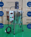 Built Tough Commercial Lipstick Filling Machine With Dual Stirrer And Quick Heating Tubes For Wax Honey Lotion Petrolatum And Cream 15 Liter Tank shown with digital controls and stirrer.