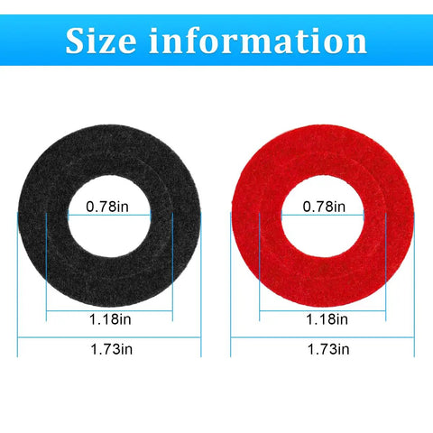 Hella Tough Positive Battery Terminal Connectors Featuring Heavy Duty Fiber Gasket Seals Universal Fit black and red gaskets 1.73 x 0.78 inches.