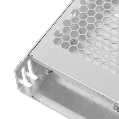 Heavy-Duty Aluminum Enclosure Box for Switching Power Supply, Easy Install DIY Case, Rock-Solid Industrial Power Housing for Continuous Stable Operation and Reliable Switch Converter Projects, open-end view