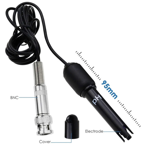 Heavy Duty PH And Temperature Water Quality Tester Meter With Automatic Temperature Compensation And Illuminated Screen probe and electrode
