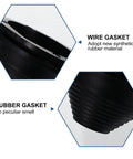 Black Synthetic Rubber Hole Plug Grommet Kit For Wire Protection And Cable Management Durable Wall Grommets For Drywall PVC Piping Plumbing And Gas Tanks Flexible Re Sealable Rubber Rings For Wires Diy Workshop Use close-up of black rubber gasket
