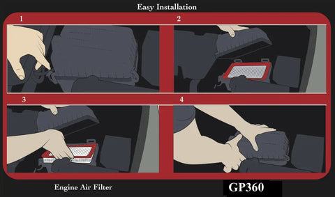 Step-by-step installation of Engine Air Filter Replacement That Fits Toyota Camry 2002-2006, Highlander 2001-2013, and Lexus models