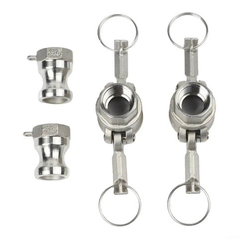 Beefy Aluminum Cam Lock Fitting Quick Connect 1 Inch NPT Male One Half Inch Port Hose And Pipe Adapter For Industrial Fluid Transfer, Fast Tool-Free Setup And Rugged, Reliable Connection. 316 steel cam lock fittings set
