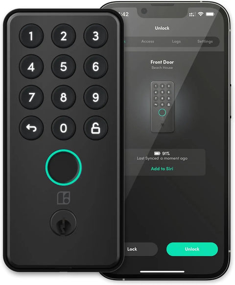 Front view of Go Smart Lock With Fingerprint And Digital Keys, Remote PIN Codes, WiFi Bridge Sold Separately, ANSI Tested.