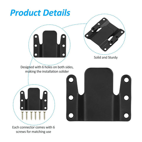 Universal Sectional Couch Connectors Legit Sturdy Sofa Stabilizer Clips For Quick Install showing steel brackets with screw holes.