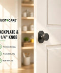 1.7 Inch Black Escutcheon Backplates For Bifold Closet Cabinet Knobs 4 Pack Zinc Die Cast Satin Nickel Finish on white door