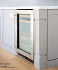 Kent Raised Panel Cabinet Column 5W By 5D By 35.5H Unfinished Rubberwood for cabinets and islands, shown in kitchen context