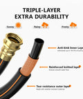 Retractable Garden Hose Reel With One Half Inch By One Hundred Feet Built Tough Heavy Duty Wall Mounted enhanced durability layers