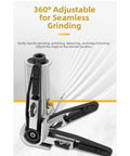 Evenoonest Pneumatic Belt Sander showing 360° adjustability for seamless grinding, ideal for precision work.