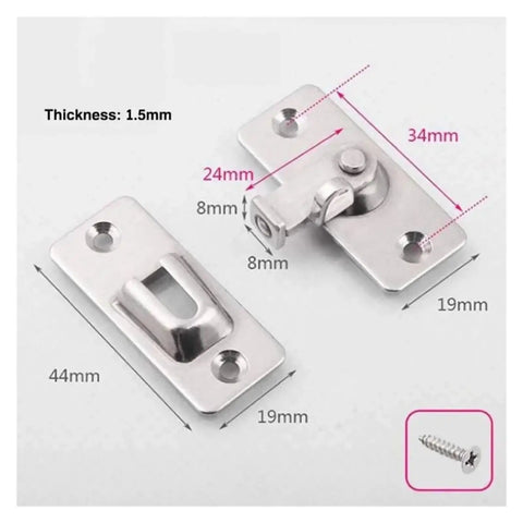 Sturdy Stainless Barn Door Latch With 90 Degree Hook Bolt for Gates Windows and Cabinets Heavy Duty Secure Lock