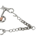 Copper Roller Horse Bit With Stainless Steel Construction for equestrian riding, 120mm, detailed chain and roller view.