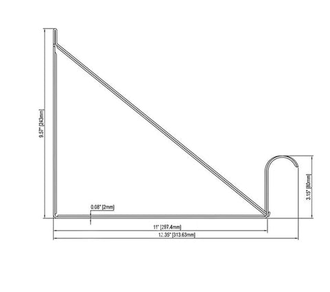 Totally Legit Closet Rod And Shelf Brackets Size 11 By 9.5 Inch Steel wall mount drawing with measurements for heavy-duty setup.