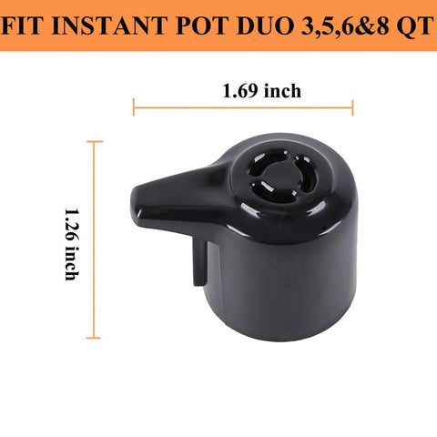 Universal Steam Release Valve For Electric Pressure Cookers Compatible With 3, 5, 6, 8 Qt Duo Models slick black valve detail