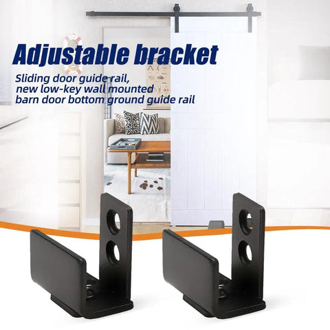 Adjustable U Shape Barn Door Floor Guide For Non Grooved And Grooved Doors Wall Mounted With Adjustable Bracket Fits Fifteen Sixteenths Inch To One And Three Sixteenths Inch Non Grooved Thick And One Seven Eighths Inch To Two Seven Eighths Inch Grooved