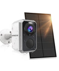 3MP 2K Solar Security Camera Wireless Outdoor No-Hassle Rechargeable Battery Powered WiFi Surveillance With Spotlight Siren