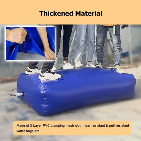 Collapsible Portable Water Storage Tank With Valve 500L Large Capacity Soft Water Bag For Camping And RV Trips, PVC material