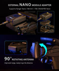 External Nano module adapter with 90° rotating antenna for Open Source Surface Radio Controller MT12 With 2.4G ExpressLRS And 4in1 Multi Protocol For RC Cars And Boats ELRS Ready With Receiver EdgeTX Supported 10 Inputs Up To 32 Channels Pro Grade Gear For Serious RC Hobbyists