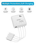 Fast 6 In 1 Parallel Battery Charger For DJI Mini 4 Pro And Mini 3 Pro Drones with multiple protection features displayed.