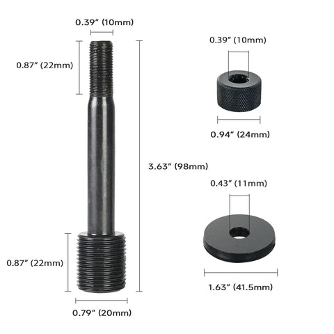Draw Stud Kit 7/16-20UN And 3/4-16UN With Lock Cap And Gasket For Hydraulic Knockout Punch Sets Replacement For 10T And 15T