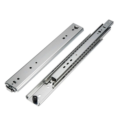 Beefy Heavy Duty Drawer Slides With Lock, 3 Fold Full Extension Ball Bearing Rails, Stainless Steel Side Mounted Track, 650mm Leng