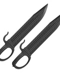 Two Pack Wing Chun Training Swords 18.3 Inch Polypropylene Black Practice Blades With U Shaped Hand Guards