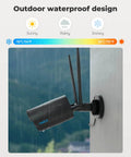 Outdoor 4MP WiFi Security Camera With Night Vision And IP66 Weatherproof Build mounted on wall in rain