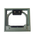 Drop Dead Accurate Square Frame Bubble Level Built Tough With Cast Iron For Machinists And Shop Pros Large Vial close-up view.
